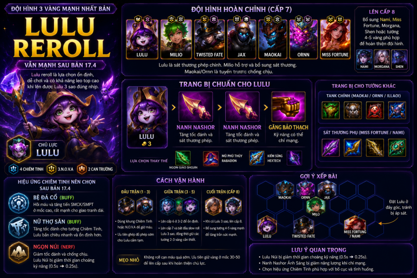 Cách chơi Lulu reroll – con bài 3 vàng mạnh nhất bản - ĐTCL mùa 17 845382