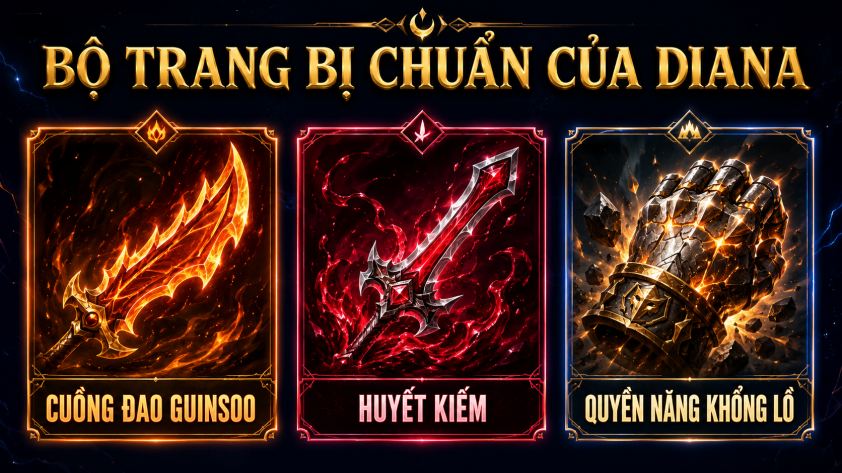 Cách chơi Đội hình Diana Thần Phán reroll cho cờ thủ hệ 